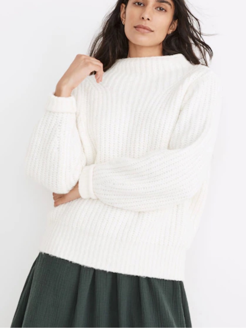 NWT Madewell Loretto Mockneck Pullover Sweater Size Medium